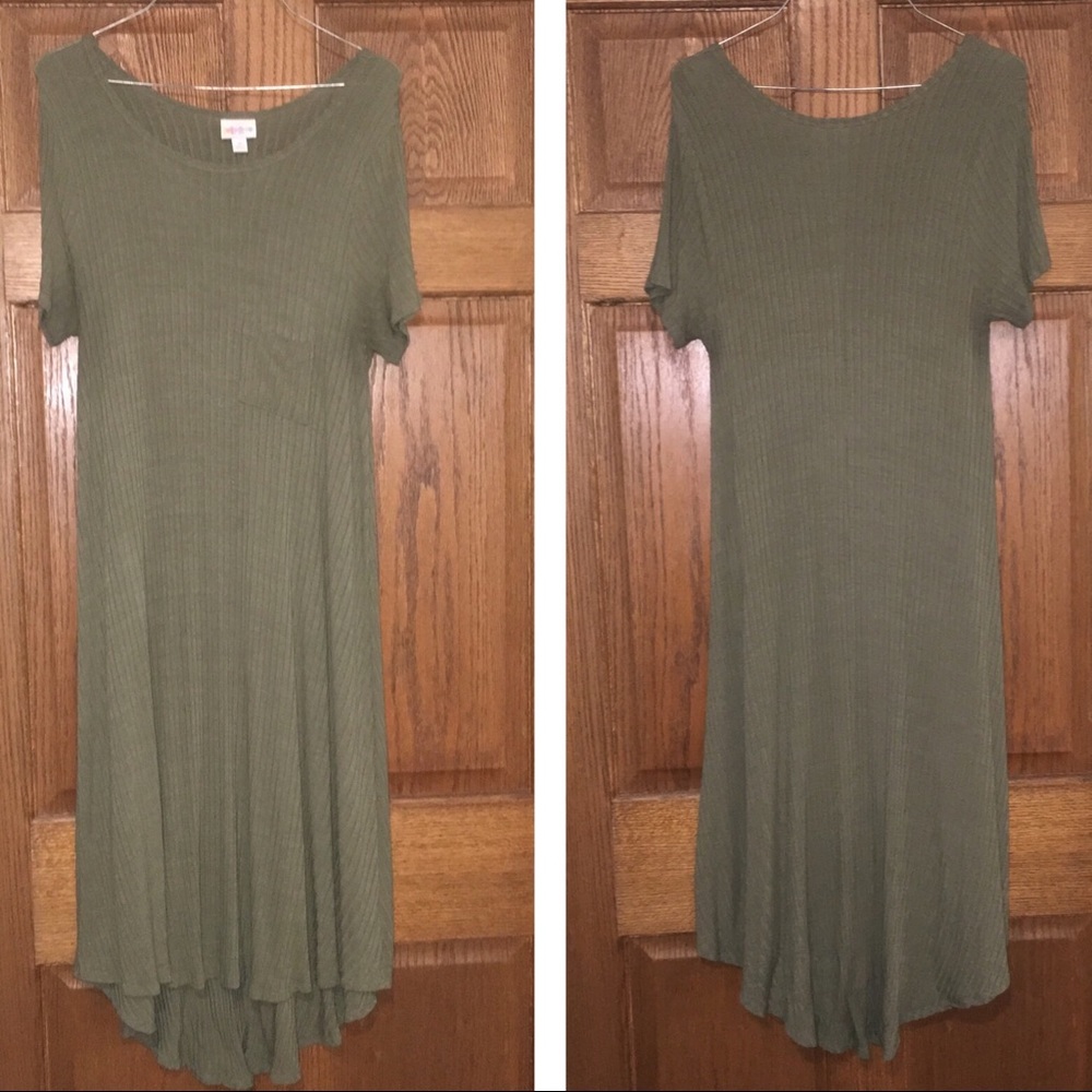 SALE ❤️ LulaRoe Olive Green Ribbed Carly Dress
